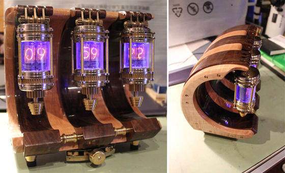 Reloj Steampunk casero con tubos Nixie
