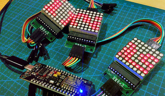 Cómo controlar matrices LED MAX7219 con ESP8266-12E
