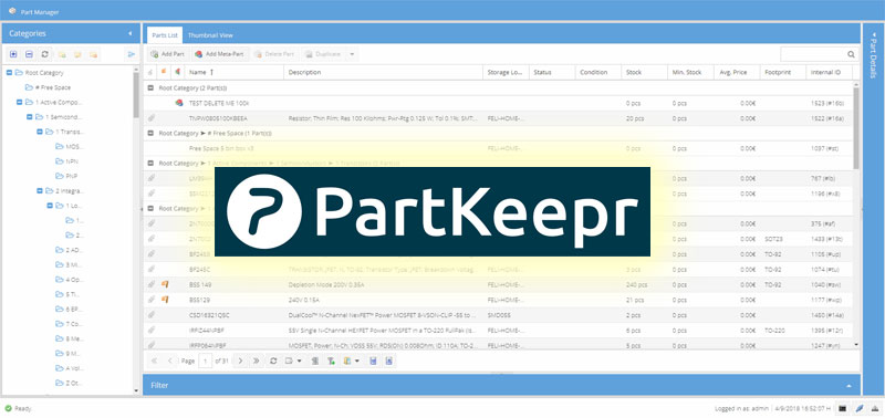 Organiza todo el inventario de tu taller con PartKeepr