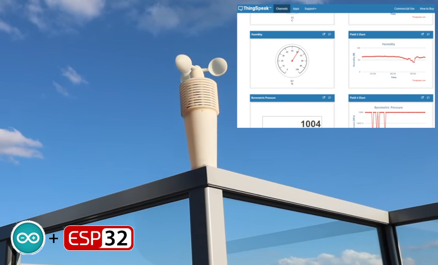 Sencilla estación meteorológica con ESP32 conectada a Thingspeak