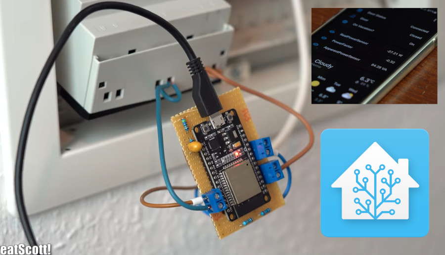 Monitor de consumo eléctrico con ESP32 conectado con Home Assistant