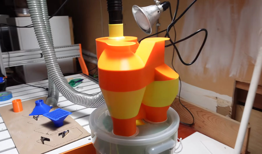 Un sistema de aspiración cyclone impreso en 3D para tu máquina CNC