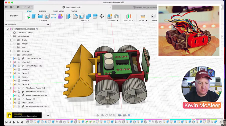 Un diminuto robot para imprimir en 3D que funciona con MicroPython